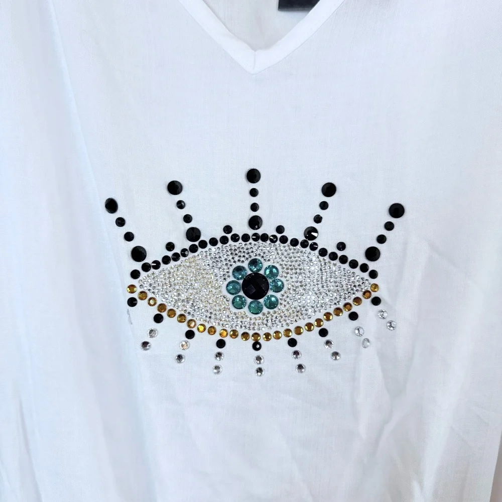 Kurt Geiger London Eye White Women’s Tunic Cove Up Size Medium NWT